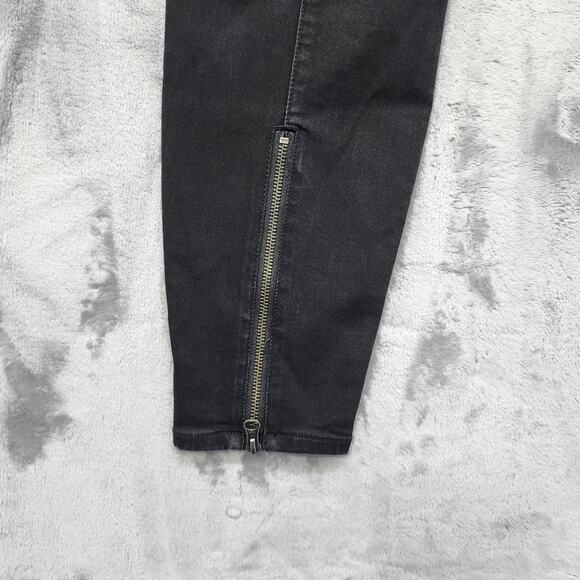 Liverpool Jeans Womens 18W Black Pull On Moto Front Back Seam Zip Hem Jegging - Picture 4 of 16